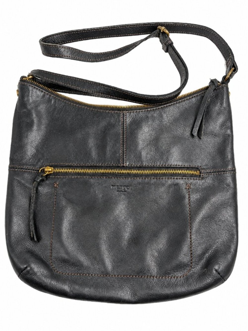 Margot New York – Black – Leather Hobo Crossbody Bag – OS